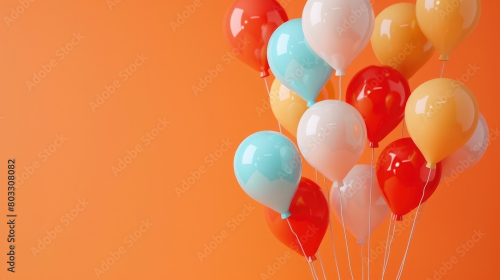 Background with balloons of different colors. Design a greeting card or a birthday invitation. Background with balloons of different colors. Design a greeting card or a birthday invitation.