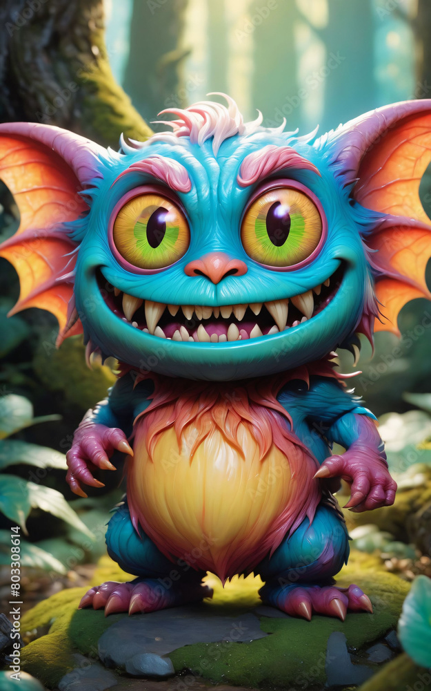 a cartoon monster with big eyes and a big grin a cartoon monster with big eyes and a big grin