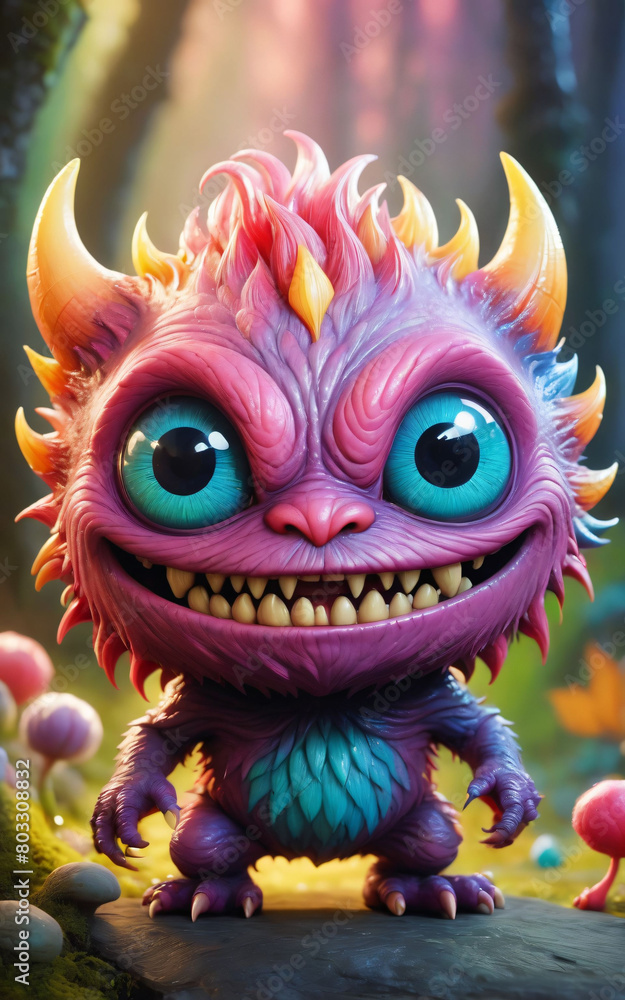 a cartoon monster with big eyes and a big grin a cartoon monster with big eyes and a big grin