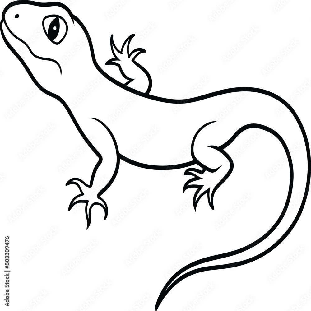 Obraz premium Lizard coloring pages. Lizard animal outline. Reptile line art