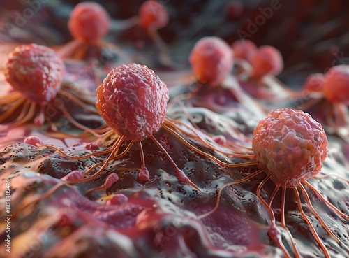 Cancer cells growing and spreading photo