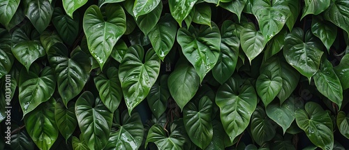 Lush Botanical Cascade: Captivating Philodendron burle-marxii Leaves for Nature-Themed Designs 