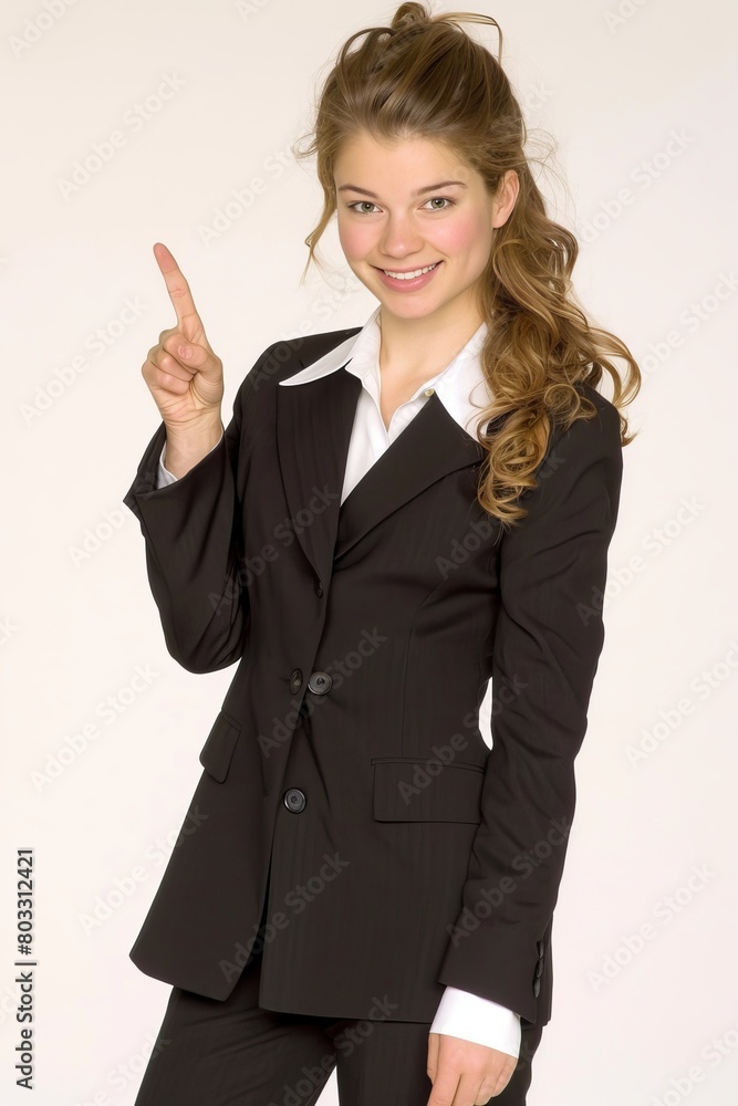 Female business professional motivating with pointing gesture, concept of encouragement Female business professional motivating with pointing gesture, concept of encouragement