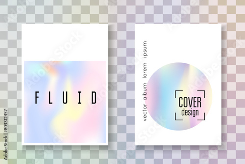 Rainbow Presentation. Gradient Foil. Modern Concept. Business 90s Brochure. Violet Hologram Flyer. Graphic Design. Holograph Texture. Blue Rainbow Presentation