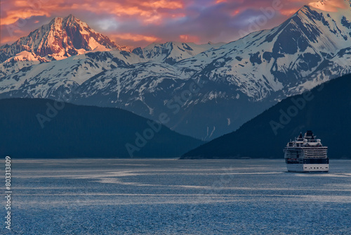 Alaskan Mountain Range at Evening