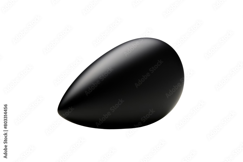A black stone with a pointed top, white background, transparent background A black stone with a pointed top, white background, transparent background