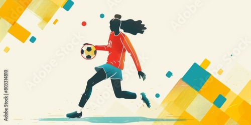 Black female soccer player dribbling the ball