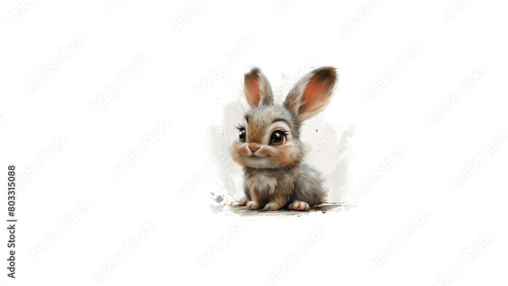 Fototapeta premium rabbit on white