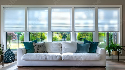 Large white pleated blinds with 50mm fold topdown botto. Concept It seems you might be looking to describe a type of window treatment, Could you provide more details or context? photo