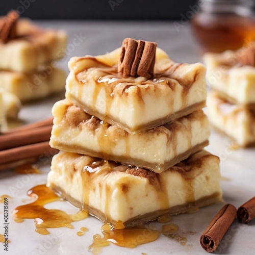 Honey Drizzled Cinnamon Sopapilla Cheesecake Bars