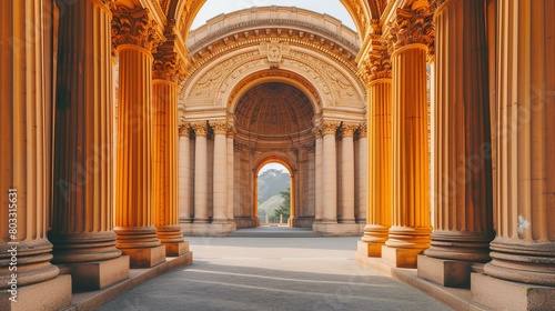 The beautiful architecture of the Palace of Fine Arts in San Francisco photo