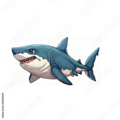 shark cartoon isolated on a white background