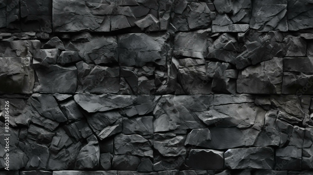 Dark gray slate rock wall texture background