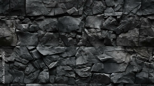 Dark gray slate rock wall texture background