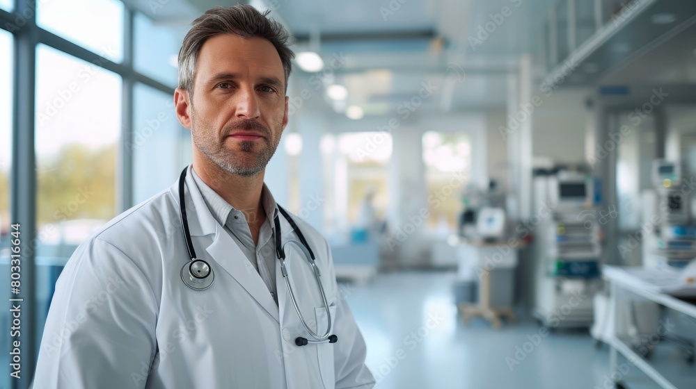 Portrait of a male doctor in a hospital Portrait of a male doctor in a hospital