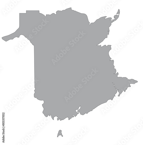 Outline of the map of  wCanada, New Brunswick