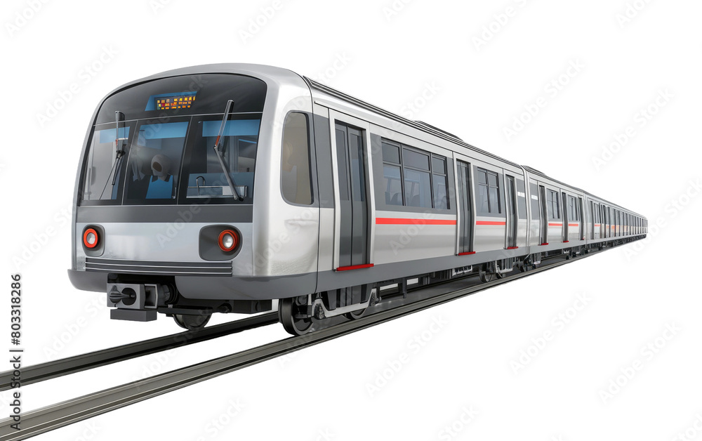 Metro train isolated on Transparent background.