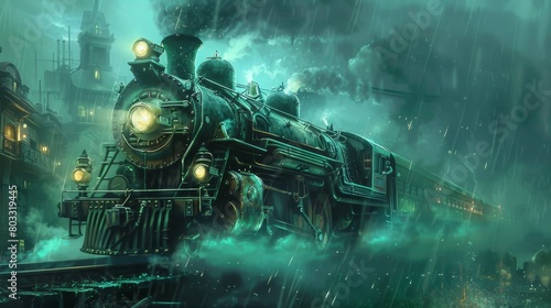 Steampunk Train Journey Across a Fantasy Sky Bridge