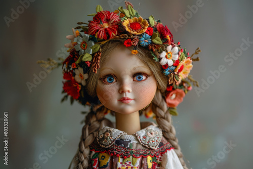 Folk doll in Ukrainian clothes