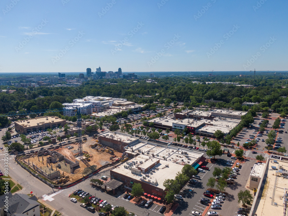 Various Commercial Buildings & Roofs in The Cameron Village District of Raleigh NC