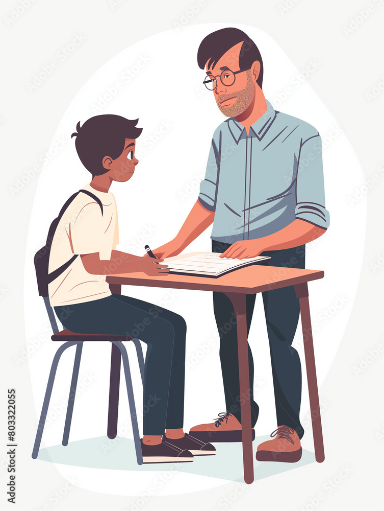 Teacher Conducts an After-School Tutoring Session, Aiding Student Learning and Support Teacher Conducts an After-School Tutoring Session, Aiding Student Learning and Support