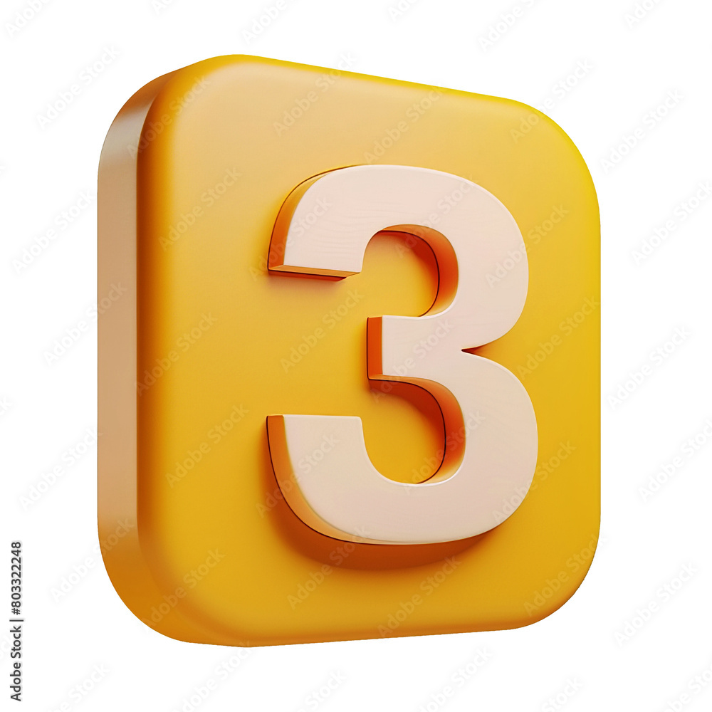 3d rendered number three math position glossy isolated 3d rendered number three math position glossy isolated