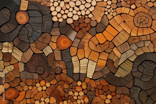 a seamless wooden background pattern with a variety of wood types and colors