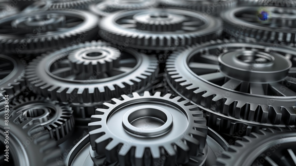 A detailed and captivating background featuring a close-up view of 3D steel wheels in motion, emphasizing industrial aesthetics A detailed and captivating background featuring a close-up view of 3D steel wheels in motion, emphasizing industrial aesthetics