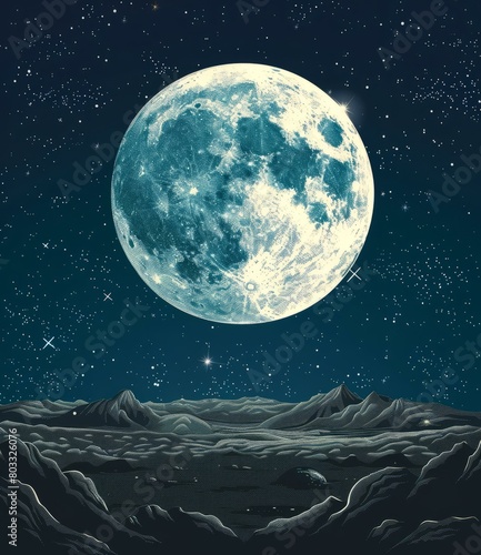 Blue Moon Illustration