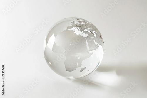 Transparent globe  continents visible