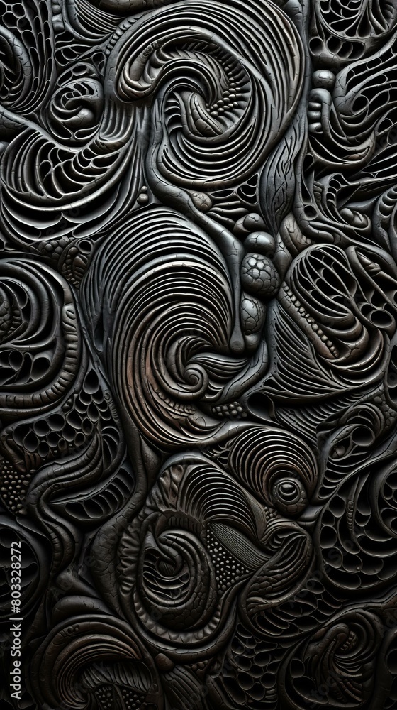 Black and gray organic 3D structure Black and gray organic 3D structure