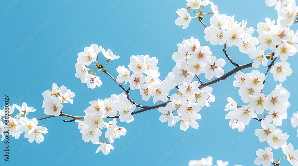 Spring's Whisper: Cherry Blossoms Against a Clear Sky Spring's Whisper: Cherry Blossoms Against a Clear Sky