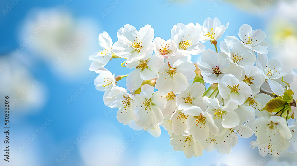Spring's Whisper: Cherry Blossoms Against a Clear Sky Spring's Whisper: Cherry Blossoms Against a Clear Sky