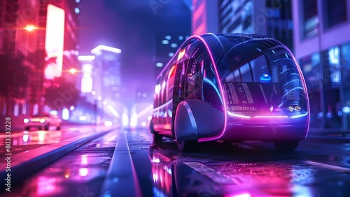 Futuristic car sharing service with advanced technology and digital payment systems. Concept Car Sharing Technology, Futuristic Transportation, Digital Payment Systems, Advanced Features photo