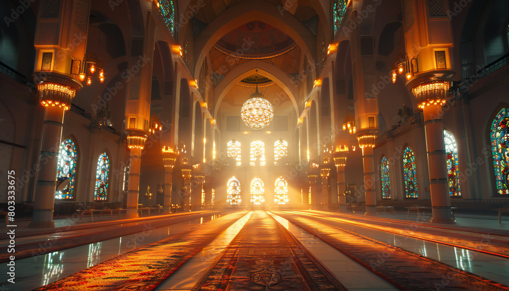 Recreation of interior of a big mosque
