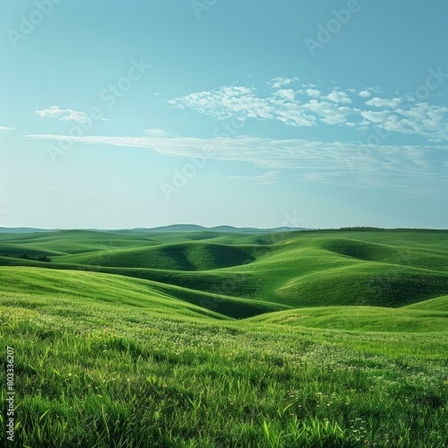 idyllic green rolling hills landscape