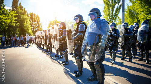 Anti-riot police squad on the street © Kondor83