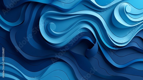 Vibrant 3d abstract business background: paper cut shapes vector for presentations, flyers, posters, and invitations. Dynamic blue carving art design.

 photo