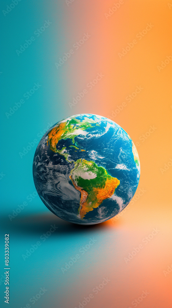Fototapeta premium earth day, bright colors, minimalistic background