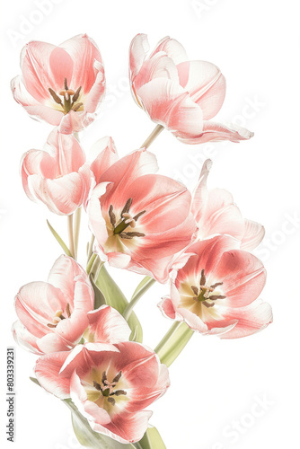 Tulips in bloom, soft pink