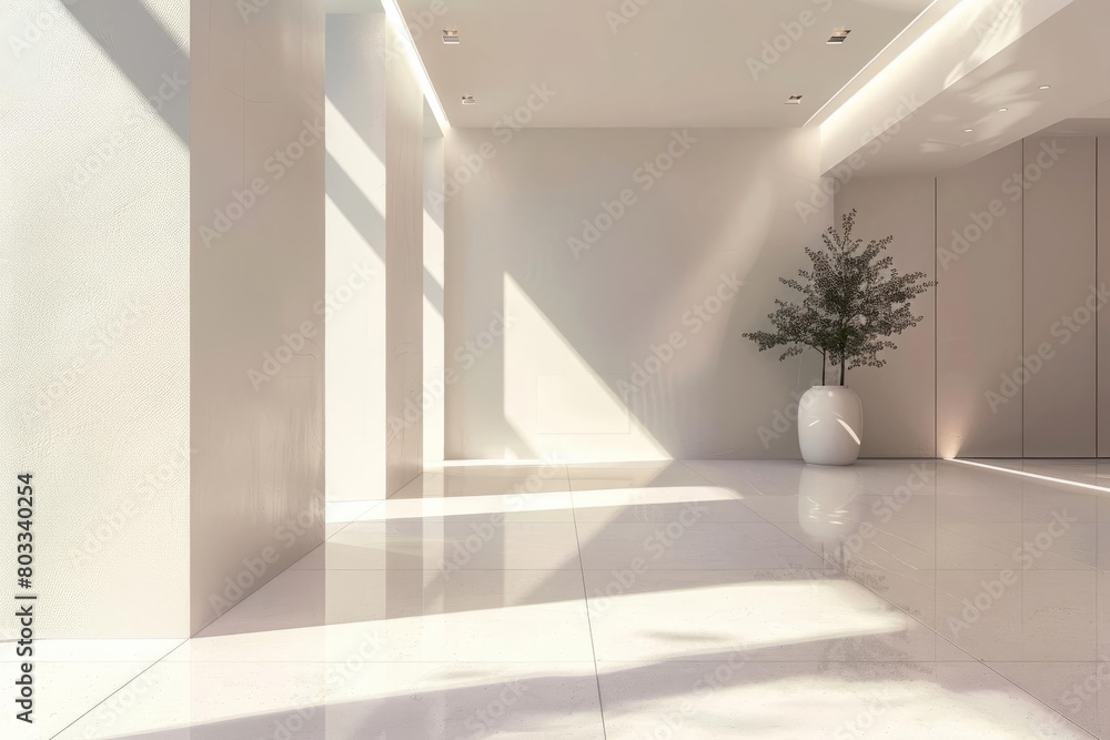architectural interior space with clean lines and natural light minimalist 3d render architectural interior space with clean lines and natural light minimalist 3d render