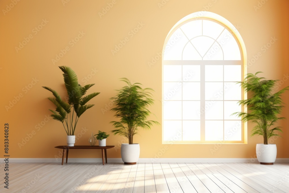 Indoor plants in front of a large window Indoor plants in front of a large window