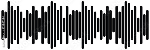 Radio Wave icon. Monochrome simple sound wave on whitet background. Vector sound wave icon. Music player sound bar. Record interface. Equalizer icon with soundwave line. vector illustration. Eps 10 photo