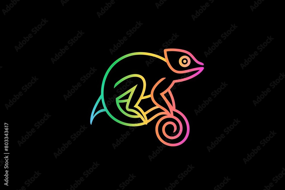 chameleon minimal line art logo on black background reptile graphic design chameleon minimal line art logo on black background reptile graphic design
