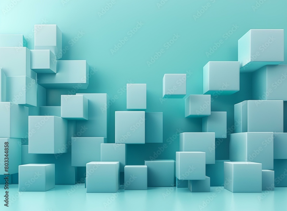Blue 3D cubes background Blue 3D cubes background