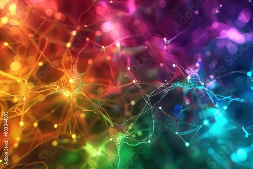 colorful spectrum of genetic intelligence synapses abstract illustration