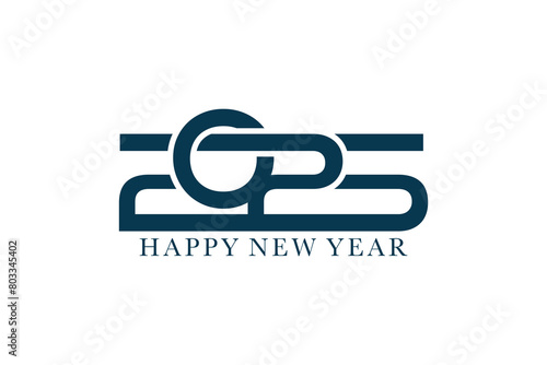 2025 number design with concept modern for 2025 happy new year