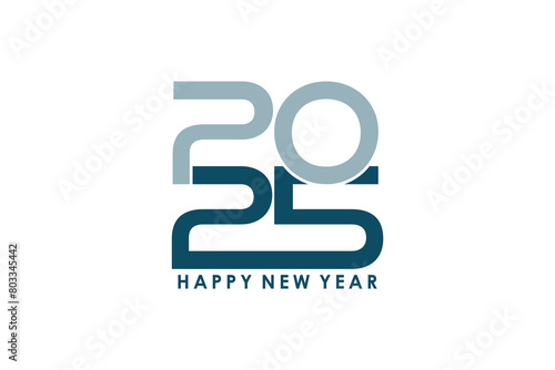 2025 number design with concept modern for 2025 happy new year