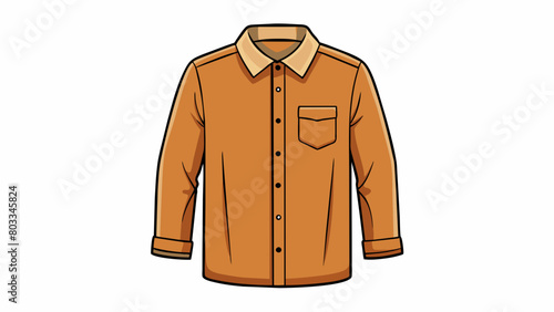 A buttonup shirt in a neutral tan color made of crisp wrinkleresistant material. It has a pointed collar and long cuffed sleeves giving it a sleek and. Cartoon Vector
