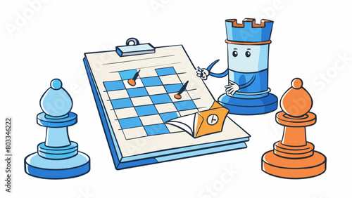 A contract is like a game of chess where both parties must carefully plan and strategize their moves in order to achieve their desired outcome and. Cartoon Vector